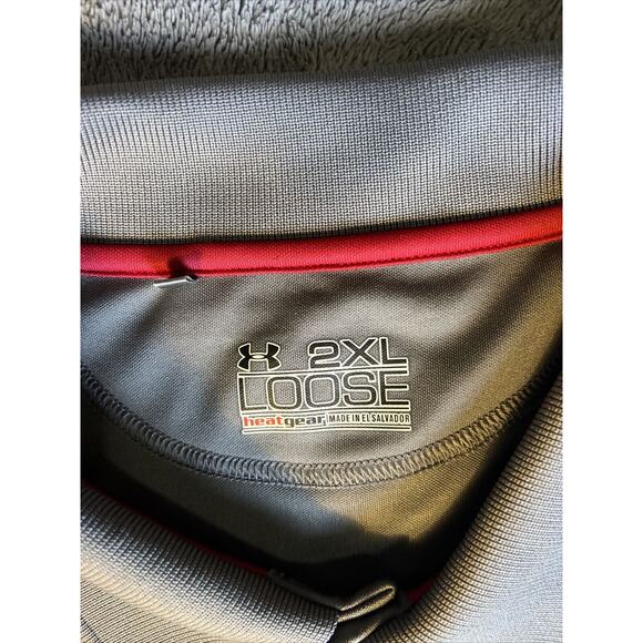 Under Armour Men’s Shirt Gray Size 2XL Loose Heat Gear Polo Shirt Men's - Picture 4 of 8